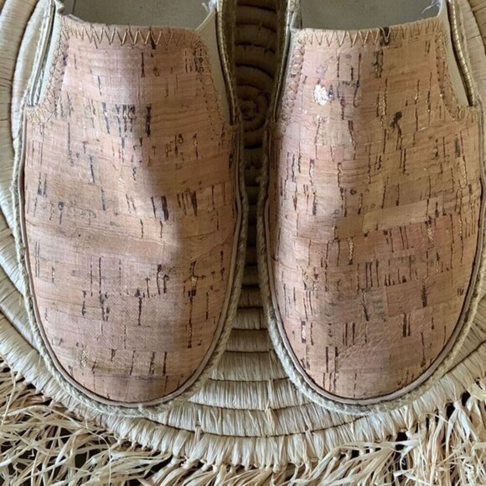 JACK ROGERS Tucker Sneakers Natural Cork / Gold Slip On Casual Shoes Size 6 - Picture 3 of 15